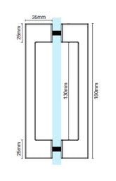 Purity Showerscreens Square D Handle - Chrome